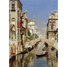 A Venetian Canal with the Scuola Grande di San Marco and Campo San Giovanni e Paolo, Venice