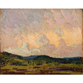 Blue Clouds, Wooded Hills, and Marshes