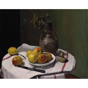 Cecil Windsor Aldin - Apples and a Moroccan Vase