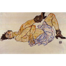 Egon Schiele - Reclining Female Nude