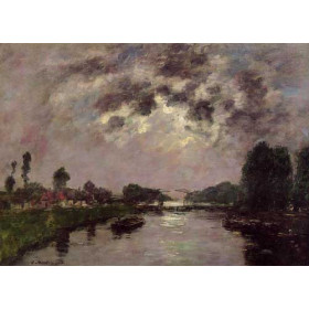 Eugene-Louis Boudin - Saint-Valery-sur-Somme, the Canal dAbbeville