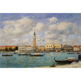 Eugene-Louis Boudin - Venice, the Campanile, View of Canal San Marco from San Giorgio