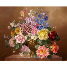 Harold Clayton - Summer Flowers in an Ormolu Urn
