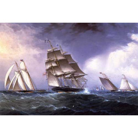 James E. Buttersworth - A Breezy Day Outside