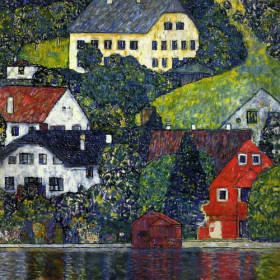 Klimt, Gustav(Austria) - Houses at Unterach on the Attersee