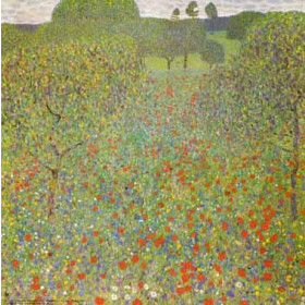Klimt, Gustav(Austria) - Meadow with Poppies