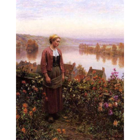 Knight, Daniel Ridgway(USA) - A Garden above the Seine, Rolleboise