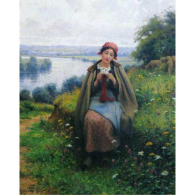 Knight, Daniel Ridgway(USA) - Girl Knitting