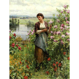 Knight, Daniel Ridgway(USA) - Julia among the Roses