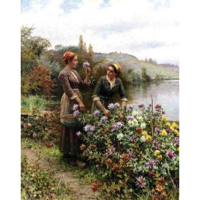 Knight, Daniel Ridgway(USA) - Peasant Girls in Flower Garden