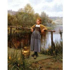 Knight, Daniel Ridgway(USA) - Young Girl by a Stream
