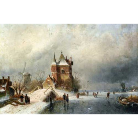 Leickert, Charles Henri - Skaters in Holland