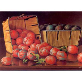 Levi Wells Prentice - Baskets of Plums on a Tabletop