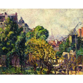 Louis Valtat - View of Moulin de la Galette and the Eiffel Tower