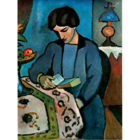 Macke, August - Blue Girl Reading