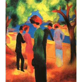 Macke, August - Lady in a Green Jacket