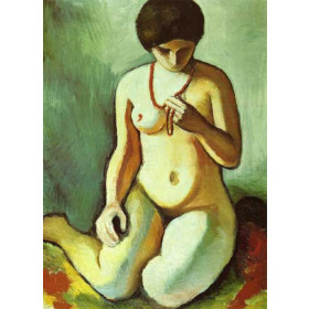 Macke, August - Nude with Coral Necklace