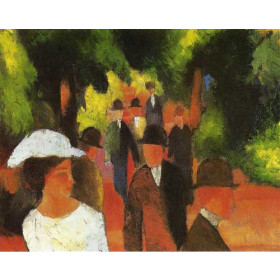 Macke, August - Promenade (with Half Length of Girl in White)