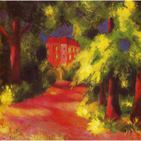 Macke, August - Red House in a Park