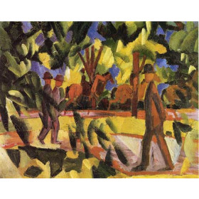 Macke, August - Riders and Strollers in the Avenue