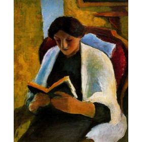 Macke, August - Woman Reading in a Red Armchair