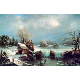 Marie-Francois-Regis Gignoux - Mid-Winter Moonlight