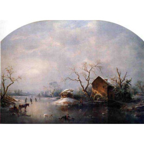 Marie-Francois-Regis Gignoux - Winter Scene