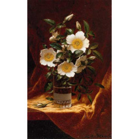 Martin Johnson Heade - Cherokee Roses in a Glass