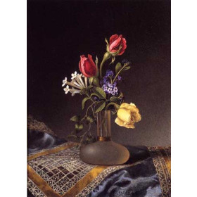 Martin Johnson Heade - Flowers in a Frosted Vase