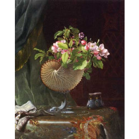 Martin Johnson Heade - Victorian Still Life with Apple Blossoms