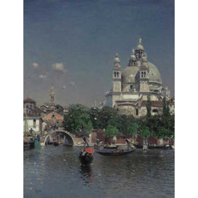 Martin Rico y Ortega - Venetian Lagoon Near the Church of Santa Maria della Salute