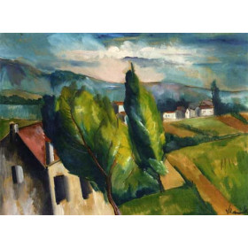 Maurice de Vlaminck - View of a Village with Red Roofs