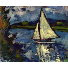 Maurice de Vlaminck - White Sailboat at Chatou