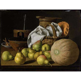 Melendez, Louis(Spain) - Still Life with Melon and Pears