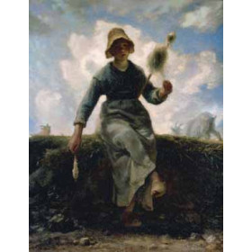 Millet, Jean-Francois - The spinner, the Auvergne cabrera