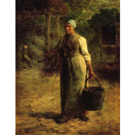 Millet, Jean-Francois - Woman Carrying Firewood and a Pail