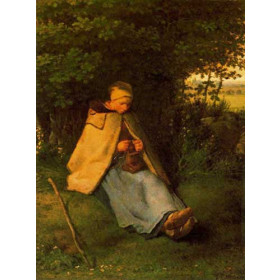 Millet, Jean-Francois - Woman knitting