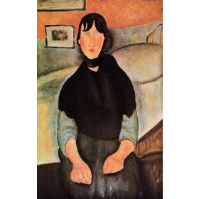 Modigliani, Amedeo - Dark Young Woman Seated by a Bed