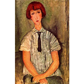 Modigliani, Amedeo - Girl with Striped Blouse