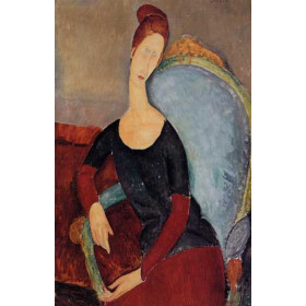 Modigliani, Amedeo - Portrait of Jeanne Hebuterne Seated in an Armchair