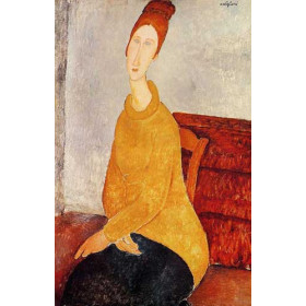 Modigliani, Amedeo - Yellow Sweater (also known as Portrait of Jeanne Hebuterne)
