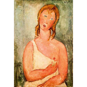Modigliani, Amedeo - Young Redhead in Shirt, Half Contained