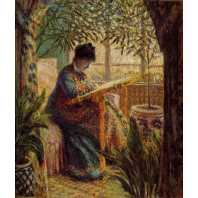Monet, Claude - Camille Embroidering