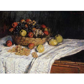 Monet, Claude - Fruit Basket with Apples and Grapes