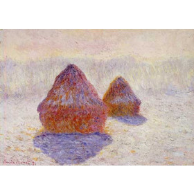 Monet, Claude - Grainstacks, White Frost Effect ( Grainstacks, In Snowy Effect By Monet)