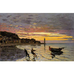 Monet, Claude - Hauling a Boat Ashore, Honfleur