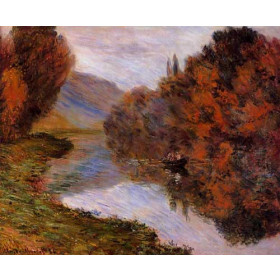 Monet, Claude - Rowboat on the Seine at Jeufosse