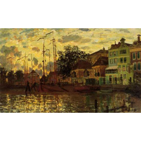 Monet, Claude - The Dike at Zaandam, Evening