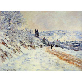Monet, Claude - The Road to Vetheuil, Snow Effect