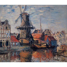 Monet, Claude - The Windmill on the Onbekende Canal, Amsterdam